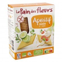 Aperitif Crackers de Cebolla Eco|Sin Gluten|Bio Vegan|Le Pain Des Fleurs|75g| ideales como aperitivo