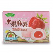 Japonese Rice Cake Strawberry - BAMBOO HOUSE | BA FANG | 180grs. 6UNI | Bolsa 100g | Mochis Daifuku de fresa Receta Kyoto