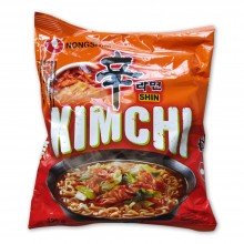 Noodles - NONG SHIN KIMCHI | BA FANG | Bolsa de 120 gr | Deliciosos Fideos XL Coreanos con Verduras
