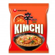 Noodles - NONG SHIN KIMCHI | BA FANG | Bolsa de 120 gr | Deliciosos Fideos XL Coreanos con Verduras