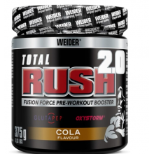 Total Rush 2.0| Weider |Bote 375 g  Sabor Cola|pre-entreno Con Cafeína- Taurina- vitaminas y minerales