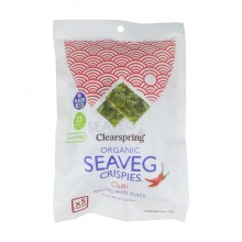 Seaveg Crispies Alga Nori Chilli |Bio Multipack | ClearSpring | 5x4g | Snacks Saludables