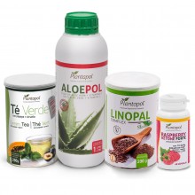 CHUPAPANZAS PLUS pack reductor | Plantapol | LINOPAL 200g - TÉ VERDE 200g - ALOE VERA + VIT. C 1L + CETONA  DE FRAMBUESA 60 Cáp