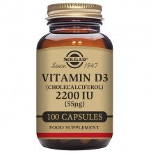 vitamina D3  | Solgar  | 100 Cáps de 2200IU (55µg) | Inmunidad - Huesos y Dientes Sanos