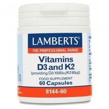 Vitamina D3 y K2 | Lamberts | 60 cáps | Salud cardiovascular – Resistencia ósea