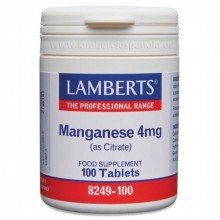 Manganeso 4 mg | Lamberts | 100 comps | sistema inmune – huesos