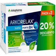 Arkorelax Sueño Forte 8H | Insomnio | Arkopharma | 30 cáps, x2 | Insomnio y estrés