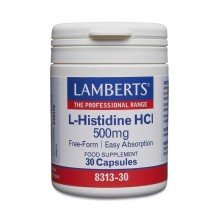 L-Histidina HCI | Lamberts | 30 Cáps de 500 mgr. |es un potente antioxidante