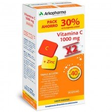 Arkopharma Vitamina C x2 | Arkopharma | 40 Comp. de 1000 mg |Energía y S. Inmunitario