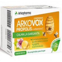 Arkovox Própolis + Vitamina C sabor menta | Arkopharma | 24 Comp. 30 + 20 mg | Suavizar garganta - S. inmune