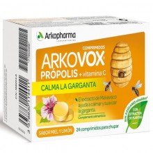 ArkovoxPrópolis + Vitamina C sabor miel-limón |  Arkopharma | 24 Comp. 30 + 20 mg | Suavizar garganta - S. inmune