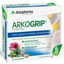 Arkogrip – 30 | Arkopharma | 30 Comp. 258 mg | Resfriados, Respiración, Fatiga, Defensas y Memória