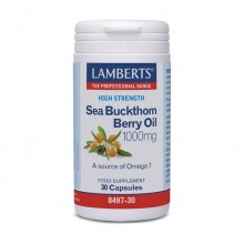 Sea Buckthorn Berry Oil - Aceite de Espino Amarillo | Lamberts | 30Cáps. 1000mg. | Omega 7 - Para la Piel