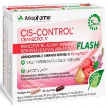 Cis-Control Cranberola Flash| Arkopharma | 20 Cáp. 258 mg + 48 mg | Bienestar urinario - Fitoterapia