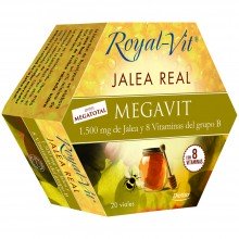 Royal-Vit Mega-Vit| Jalea Real | Nutrition & Santé | 20 dosis | 1500 mg con Reishi, Crocus sativus y Vitaminas - Fatiga
