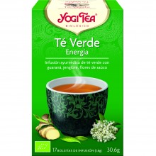 Yogi Tea| Té Verde Energía| Nutrition & Santé | 17 bolsas| Té Verde, kombucha, guaraná, hierba limón, flor sauco - Estimulante