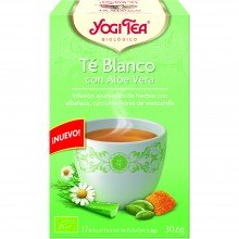 Yogi Tea| Té Blanco Aloe Vera| Nutrition & Santé | 17 bolsas| Té Blanco, Aloe Vera, cúrcuma, manzanilla, canela - Cuidado Piel