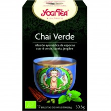 Yogi Tea| Chai Verde| Nutrition & Santé | 17 bolsas| Té Verde, hierbabuena, cardamomo y canela - Estimulante