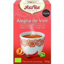 Yogi Tea| Alegría de vivir| Nutrition & Santé | 17 bolsas| Canela, jengibre, cardamomo, Chile y Pimienta negra - Reconfortante
