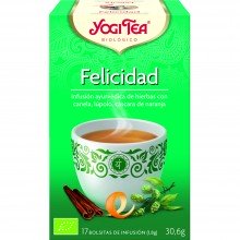 Yogi Tea| Felicidad| Nutrition & Santé | 17 bolsas| Albahaca, Hinojo, Canela, Fenogreco - Felicidad