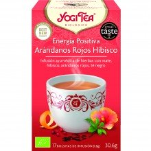 Yogi Tea| Energía Positiva| Nutrition & Santé | 17 bolsas| Té Negro, Mate, Guaraná, Arándanos, Hibisco - Estimulante