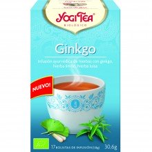 Yogi Tea| Ginkgo| Nutrition & Santé | 17 bolsas| Ginkgo, Menta, Jengibre, Albahaca, Ginseng - Estimulante