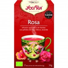 Yogi Tea| Infusión Rosa| Nutrition & Santé | 17 bolsas|Camomila, Hibisco, Flor de Saúco y Lavanda - Relajante