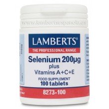 Selenio 200 µgr más Vitaminas A, C y E | Lamberts | 100 comps | sistema inmune – fertilidad masculina