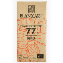 Blanxart - Chocolate Negro Perú 77% | Nutrition & Santé | 125g | Azúcar, manteca de cacao, Cacao, Vainilla | Chocolates