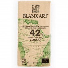 Blanxart - Chocolatina con Leche Congo 42% | Nutrition & Santé | 48g | Azúcar, Manteca cacao, Vainilla, Leche | Chocolates