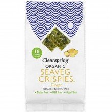 ClearSpring - Snack de Alga Nori con Jengibre Multipack | Nutrition & Santé | 3x4g | Alga Nori con Jengibre | Snacks
