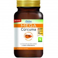 Mega Cúrcuma | Dietisa | 50 Cáp. 750mg | Extracto de cúrcuma Cursol |Efecto analgésico y antiinflamatorio