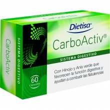 Dietisa - CarboActiv | Nutrition & Santé | 60 cápsulas | Carbón Vegetal activado | Sistema Digestivo