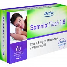 Dietisa - Somnio Flash 1.8 | Nutrition & Santé | 30 cápsulas | Melatonina y vitamina B6 | Sistema Nervioso