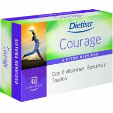 Dietisa - Courage | Nutrition & Santé | 48cápsulas | Spirulina, óxido de magnesio, L-Taurina, L-Tirosina | Sistema Nervioso