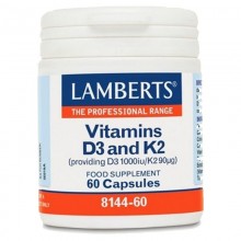 Vitamina D3 y K2 | Lamberts | 60 cáps | Salud cardiovascular – Resistencia ósea