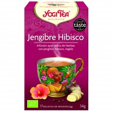 Yogi Tea| Hibisco y Jengibre| Nutrition & Santé | 17 bolsas| Hibisco, Jengibre, Menta - Revigorizante